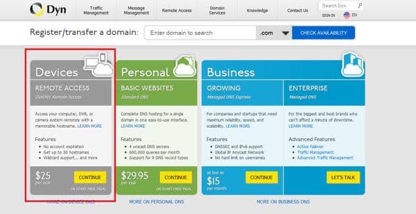 DynDNS Device Setup Instructions