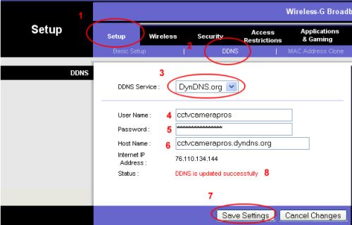 LinkSys Router Setup - Dynamic DNS Service