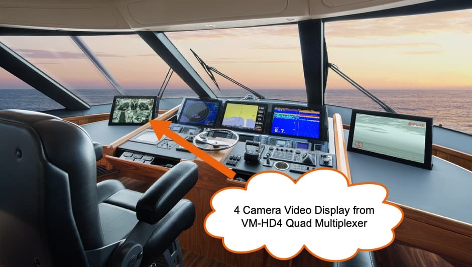 Multiple Camera Video Display for Boat