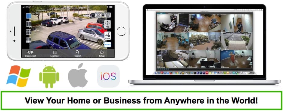 Remote View Security Cameras from iPhone Android Widnows Mac Apps