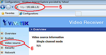 Video Decoder Setup - Select Video Source 